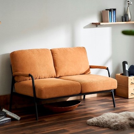 アイリスオーヤマ 2人掛けコーデュロイソファ SFCS-120 ライトブラウン