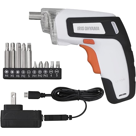 アイリスオーヤマ 充電式電動ドライバー JDD352-W ホワイト/オレンジ