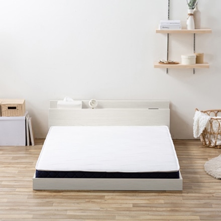 アイリスオーヤマ 〈マットレスセット〉フロアベッド セミダブル SBM-SD ホワイト