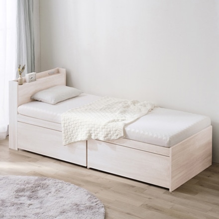 アイリスオーヤマ ウレタンマットレス付き大容量収納ベッド宮付き セミシングル DSBM-SS オフホワイト