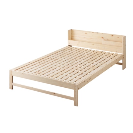 アイリスオーヤマ 〈ベッド単品〉総ヒノキすのこベッド ダブル HSBM-D ナチュラル