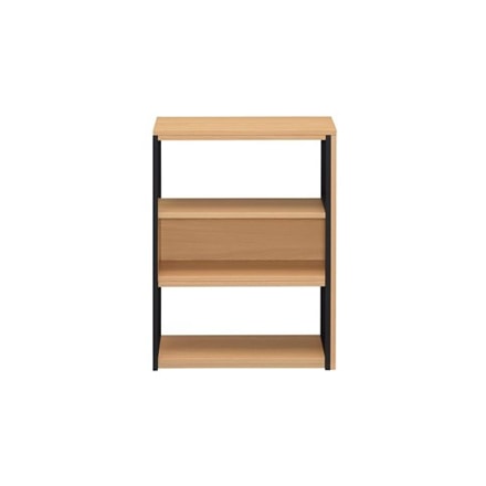 アイリスオーヤマ スライドオープンシェルフ ロータイプ SOS-797 ナチュラル/ブラック