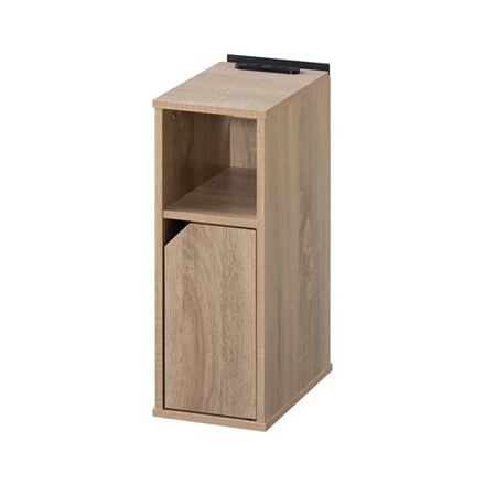 アイリスオーヤマ ナイトテーブル扉付き NTB-180T ライトナチュラル