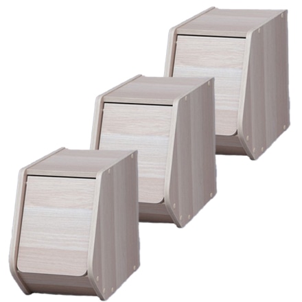 アイリスオーヤマ スタックボックス 扉付き STB-200D 3個セット ナチュラル