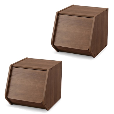 アイリスオーヤマ スタックボックス 扉付き STB-300D 2個セット ブラウン