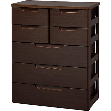 アイリスオーヤマ マルチユースチェスト 5段 MU-7234 木目ブラウン