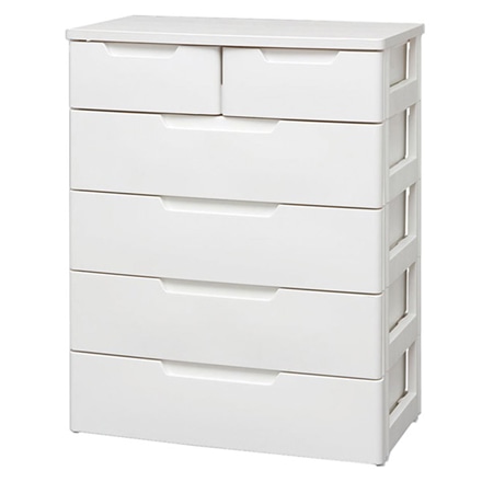 アイリスオーヤマ マルチユースチェスト 5段 MU-7242 ホワイト/ペアー