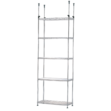 アイリスオーヤマ メタルミニ突っ張りラック 幅80cm ポール直径19mm 棚板5枚 MTO-8021TP
