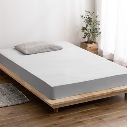 アイリスオーヤマ 透湿防水ボックスシーツ セミダブル BXS-TCST-SD ライトグレー