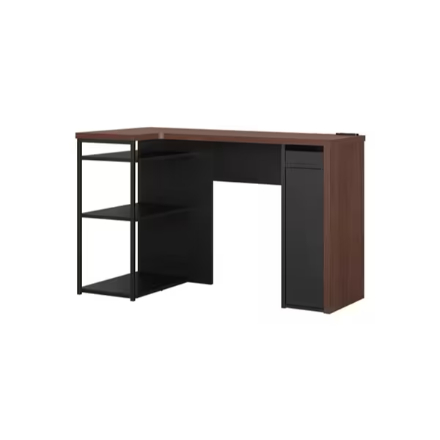 アイリスオーヤマ 収納付きデスク SDKL-1125 ウォールナット/ブラック