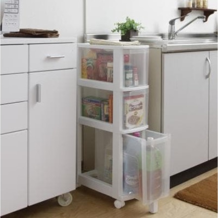 アイリスオーヤマ キッチンチェスト 021 ホワイト/クリア