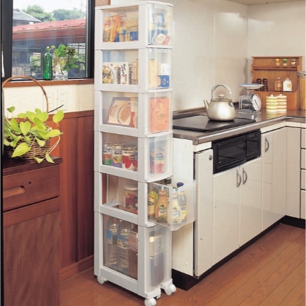 アイリスオーヤマ キッチンチェスト 051 ホワイト/クリア