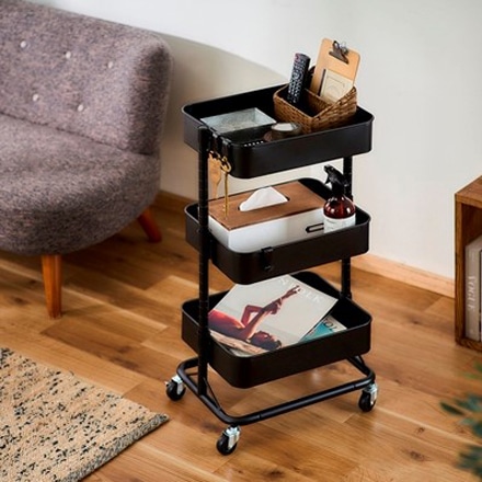 アイリスオーヤマ キッチンワゴン ブラック KWG-HA