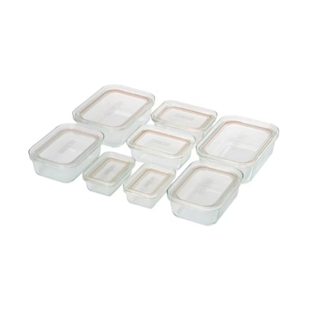 アイリスオーヤマ 耐熱ガラス容器 8点セット TGS-8S クリア
