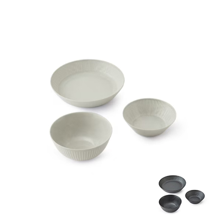 アイリスオーヤマ 食器 3点セット MNW-3S グレー