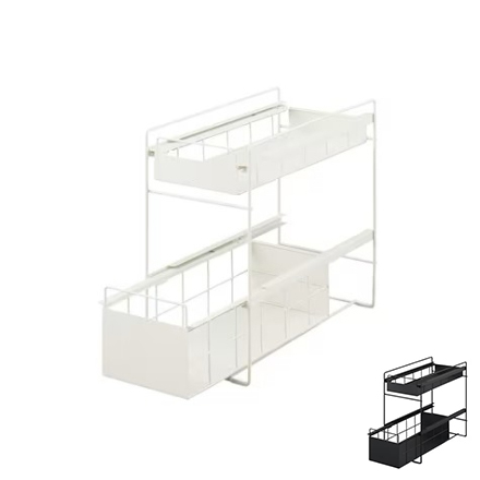 アイリスオーヤマ シンク下引き出しラックスリム SSR-200 ホワイト