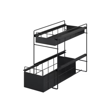 アイリスオーヤマ シンク下引き出しラックスリム SSR-200 ブラック