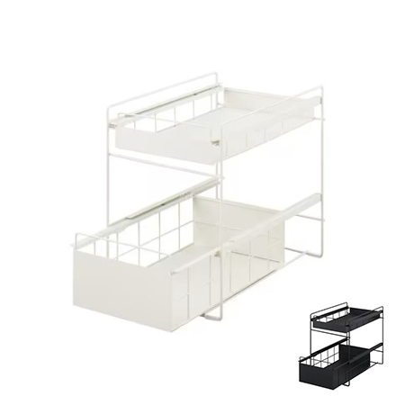 アイリスオーヤマ シンク下引き出しラックスリム SSR-270 ホワイト