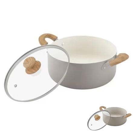 アイリスオーヤマ ナチュかる両手なべ24cm IH・ガス火対応 NTL-P24 パールグレー×アイボリー