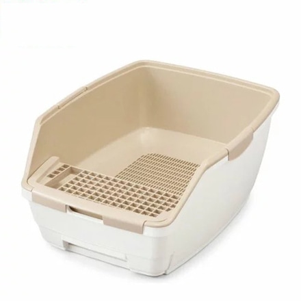 アイリスオーヤマ お部屋のにおいクリア消臭 猫用システムトイレハーフタイプ ONCH-530 ホワイト/ベージュ