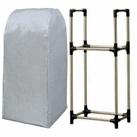 アイリスオーヤマ ステンレスタイヤラック カバーあり 軽・コンパクト・普通車・ミニバン用 KSL-590C ブラック