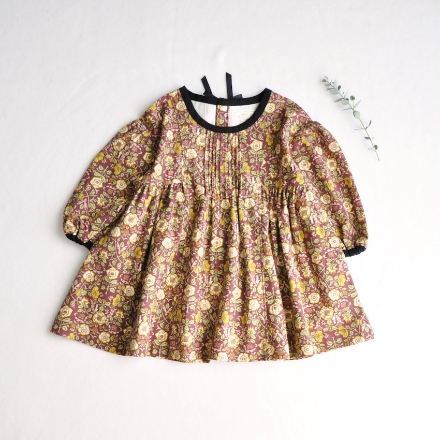 ノスタルジック花柄ワンピース ロゼ 80サイズ