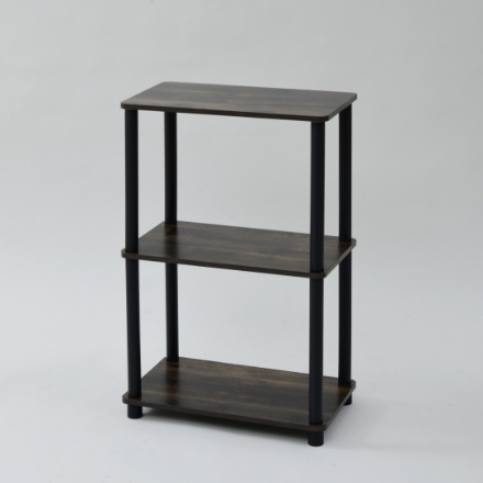 YAMAZEN システムラック3段 NSR-3(DBR4/BK) ダークブラウン/ブラック