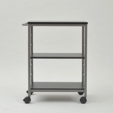 YAMAZEN 棚が動かせるキッチンワゴン ブラウン/ブラック