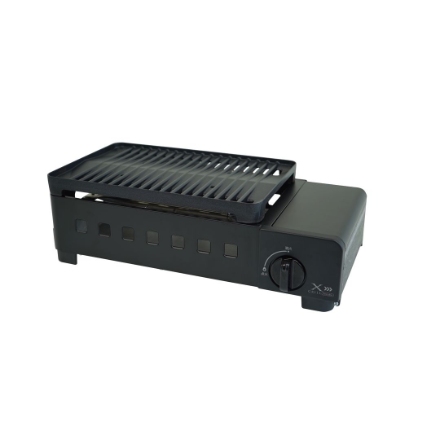 カセットコンロ 減煙カセットガスグリル XGRILL Portable YGM-GS1(B) ブラック