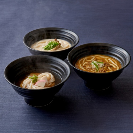 つるとんたん　かけ・カレー・クリームのおうどん 乾麺(3人前)270g、かけつゆ(希釈)30g、カレーのお出汁250g、クリームのお出汁250g