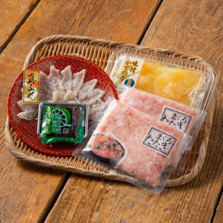 海ノ幸 3種詰合せ(ふぐ刺身付き) (ふぐ刺身20g×1、味付かずの子(醤油味)60g×1、まぐろたたき80g×2)