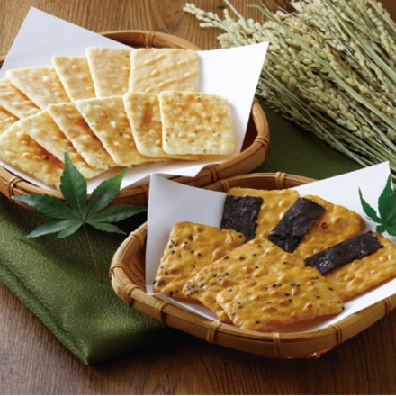 うすば焼せんべい（海老・あおさ海苔 各20枚・各9枚・黒胡麻・海苔巻 各9枚）