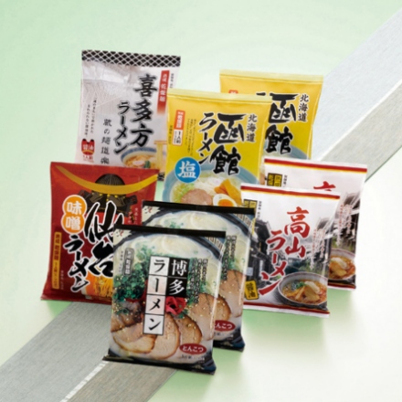諸国ラーメンセット計8食 北海道函館（塩味）・岐阜高山（醤油味）・博多（とんこつ味） 各2食、仙台（味噌味）・喜多方（醤油味） 各1/計8食 70g・スープ付