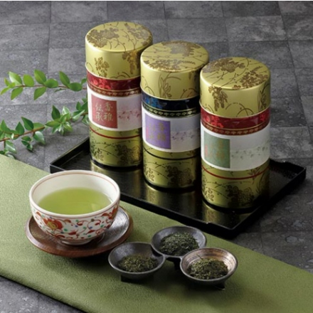 静岡銘茶　（玉露120g×1缶、深蒸し茶150g×1缶、深蒸し茶150g×1缶）