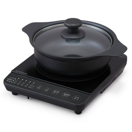 アイリスオーヤマ IHクッキングヒーター 鍋セット IHKP-T39220-B 1000W [ブラック]