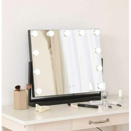 アイリスオーヤマ プレミアムLEDミラー yumeka 67781 ブラック