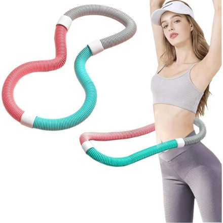 エクササイズ Bookwarmバネ式フラフープ 1.2kg ブルー+ピンク+グレー