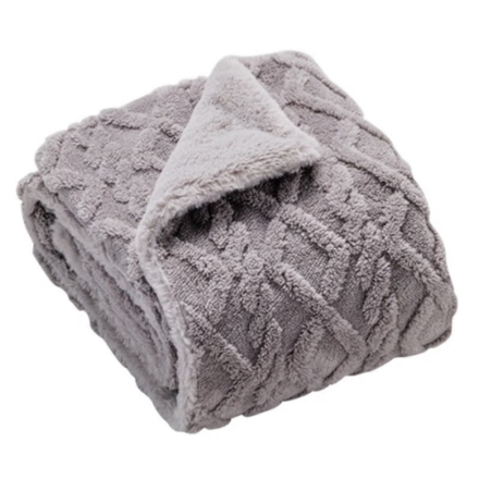 電気毛布 広電 ジャガードファー敷毛布 CWA401G-HP グレイ