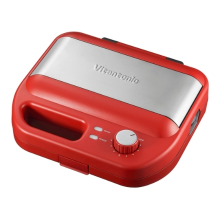 オーブントースター ビタントニオ ワッフル＆ホットサンドベーカー VWH-600-R レッド