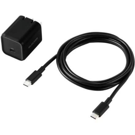 充電器 エレコム USB Power Delivery 45W AC充電器C-C1.5ｍ付MPA-AC12345BK ブラック