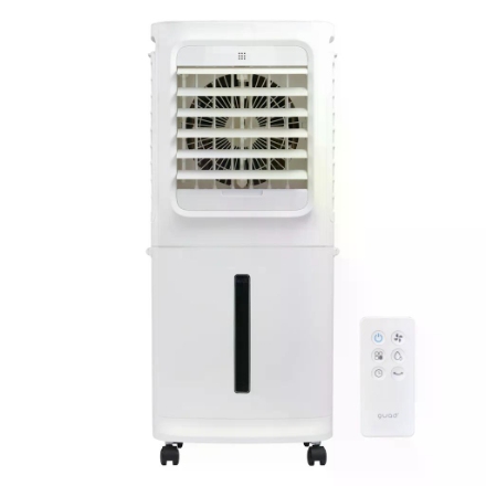 QUADS 上部給水式 大風量冷風扇 10L水タンク搭載 3段階風量切替 左右オートルーバー リモコン付 QS621WH ホワイト