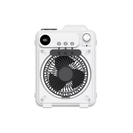 meishin 多用途冷風扇 ランタン搭載 320ml水タンク 風速切替ノブ採用 リモコン付 MEAC03 ホワイト