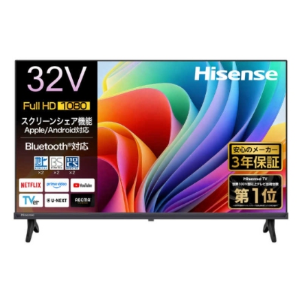 ハイセンス 液晶テレビ 32V型 フルハイビジョン 32A4S ブラック