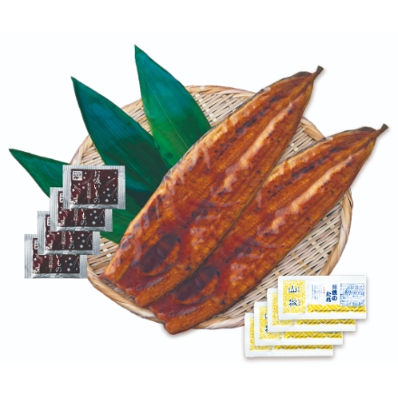 特大 鹿児島県産うなぎ蒲焼セット(永谷園お吸い物付) [うなぎの蒲焼き(200g)×2、タレ×4、永谷園お吸い物(2.3g)×4]