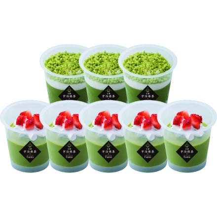京都・宇治抹茶パフェ＆ティラミスのアイスセット [パフェアイス(58ml)５個・ティラミスアイス(81ml)３個]