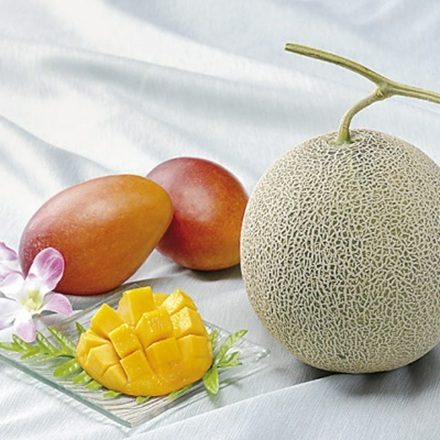 沖縄 アップルマンゴー＆北海道産 メロン 計1.9kg 出荷可能期間：7月