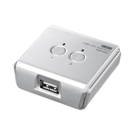 サンワサプライ USB2.0手動切替器（2回路) SW-US22N シルバー