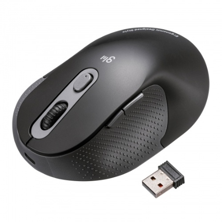サンワサプライ 静音ワイヤレスエルゴノミクスマウス MA-EWBS528MBK ブラック