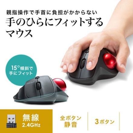 サンワサプライ ワイヤレストラックボール MA-WTB129BK ブラック