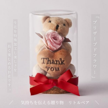 【母の日】リトルベア ピンク フラワーギフト 2026 母の日ギフト メッセージカード付き